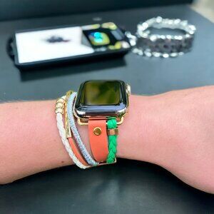 Orange Green/ Blue yellow Layered Watch Band for Apple Watch (NEW)